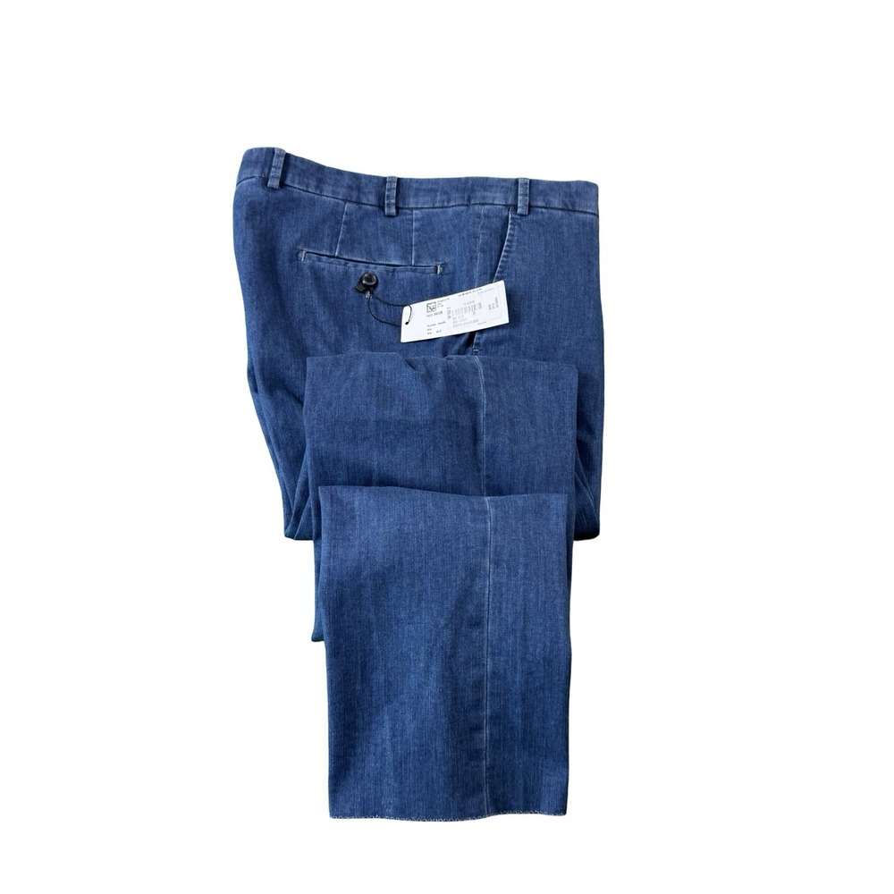 Bullock & Jones Indigo Chambray Flat Front Mens Trouser Size 36xUNF NWT